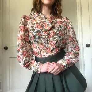 Sheer floral blouse